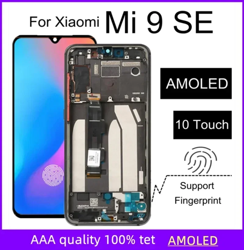 

5.97" AMOLED For Xiaomi MI 9 SE LCD Display Touch Screen With Fingerprint 10 Touch Display For Xiaomi Mi 9SE M1903F2G LCD