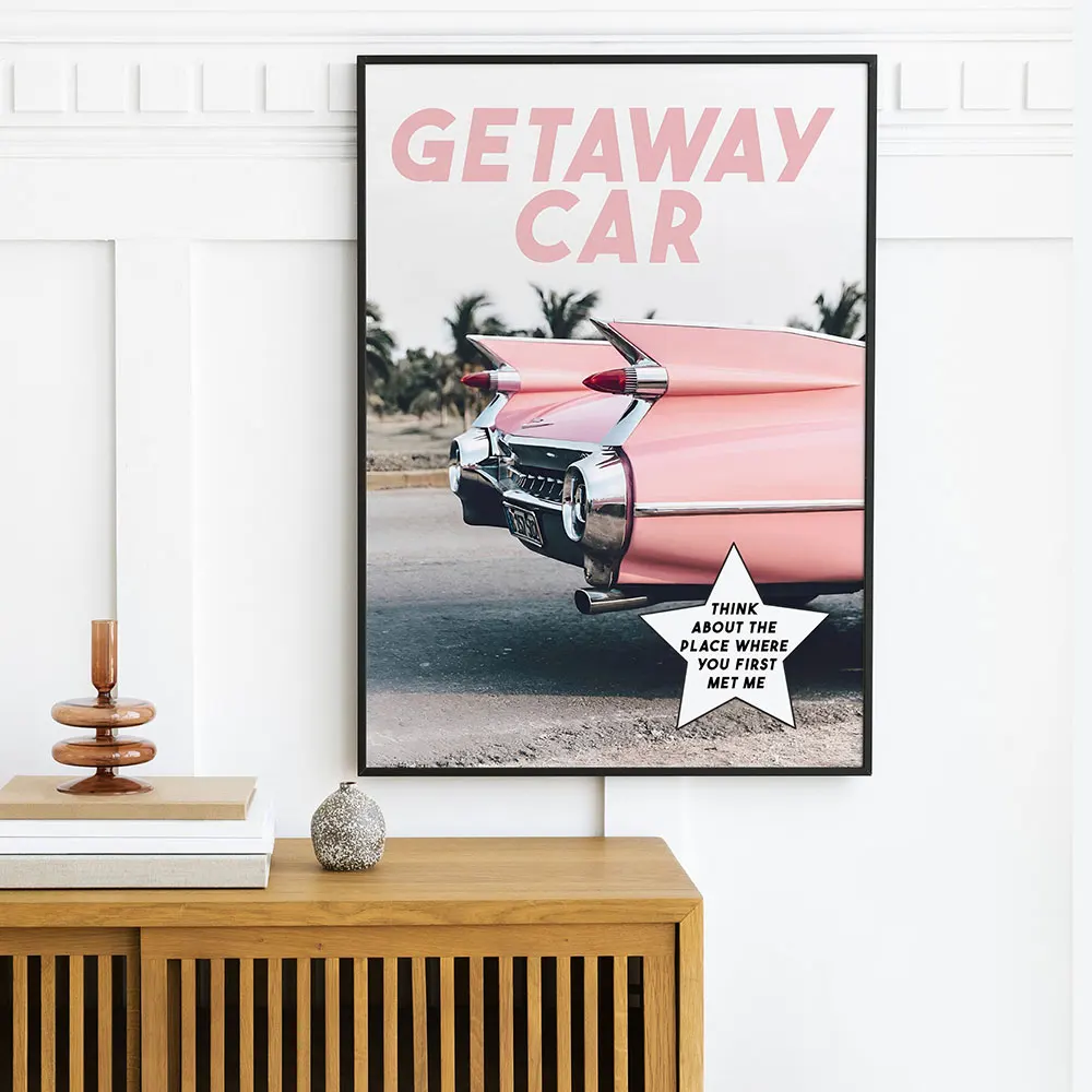 

Getaway Car Art Poster Song Illustration Canvas Paintings on The Wall Retro Vintage Picture for Living Room Interior Home Decor