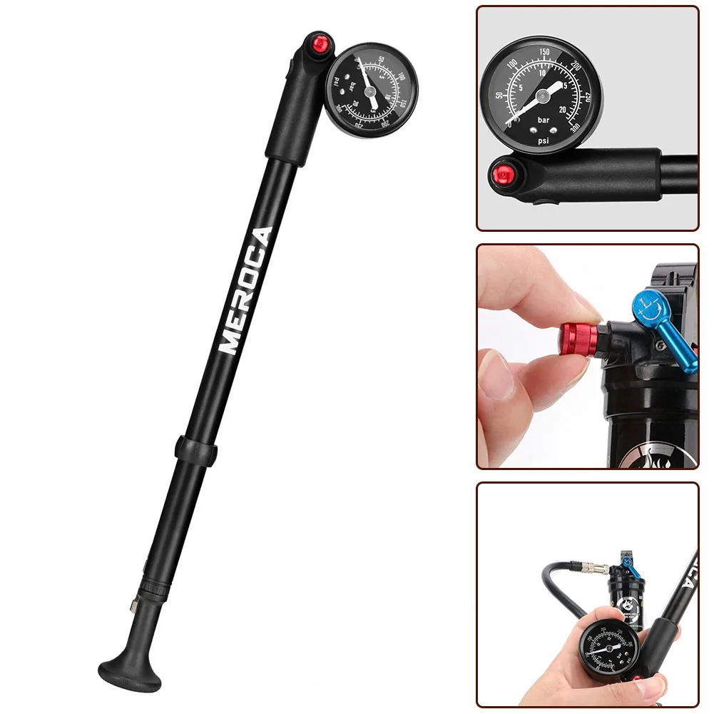 Bicycle High Pressure Pump Mountain Road Bike Front Fork/rear Shock/tire Pump 300PSI 27.2-30cm Cycling Repair Tools Accessories