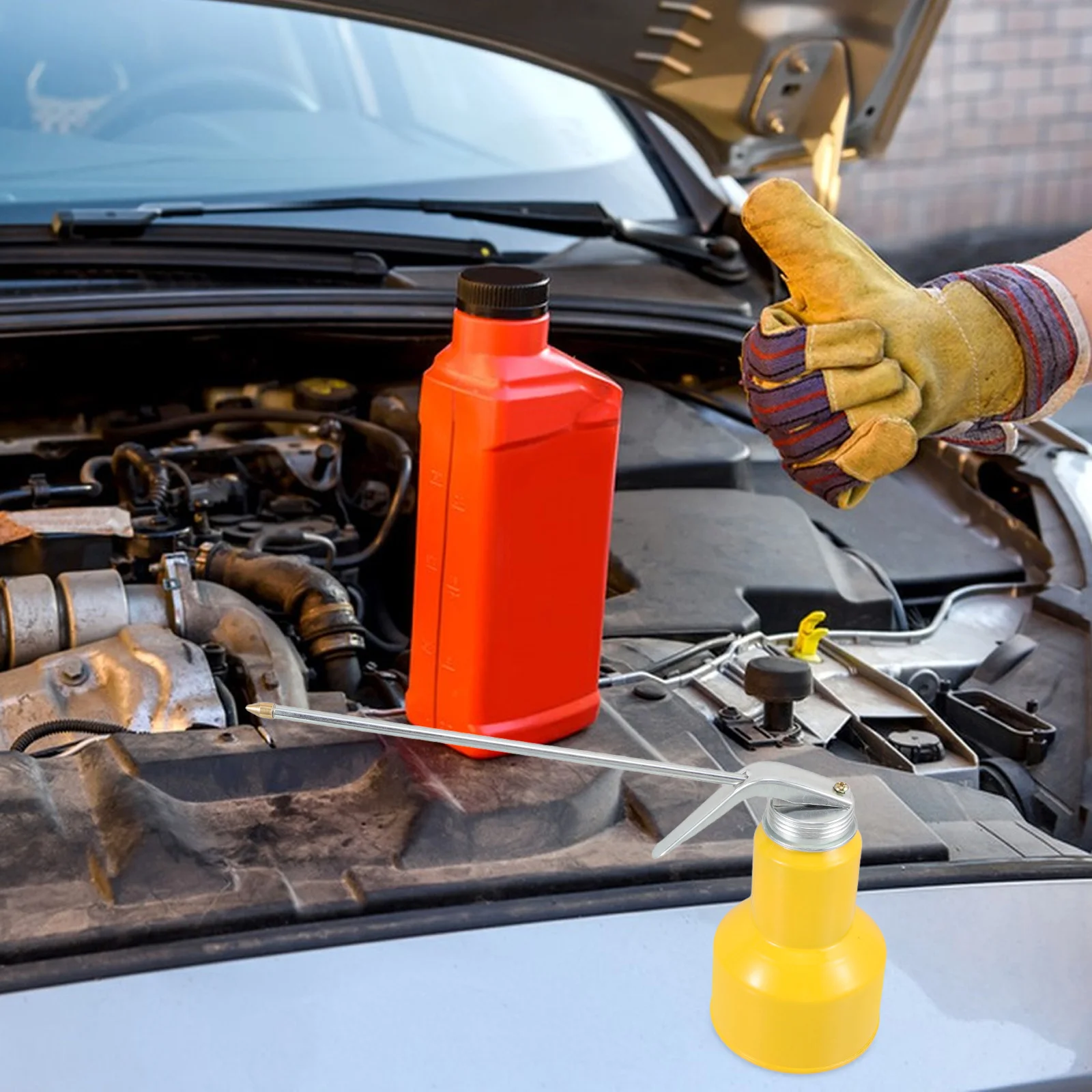 

Ручной металлический бак для масла с длинным носиком для точной смазки, портативный насос-экстрактор топлива, подходит для дома и улицы