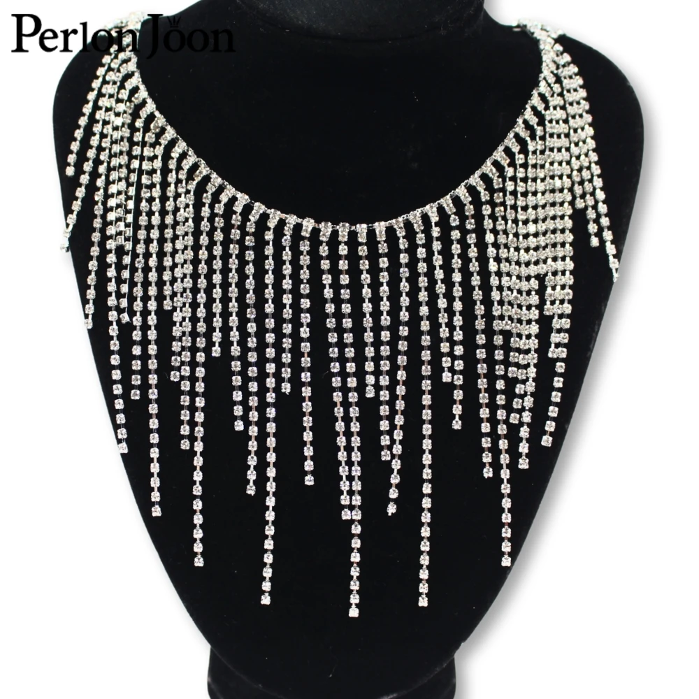 Best selling dense silver chain tassel rhinestone fringe trim crystal trim decoration tassel chain clothing accessories ML115