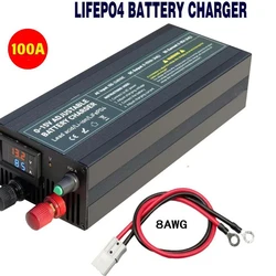 12V Lithium Battery Intelligent Charger 60A 85a Voltage Adjustable 14.6V 100A Lithium Iron Phosphate Battery Adapter