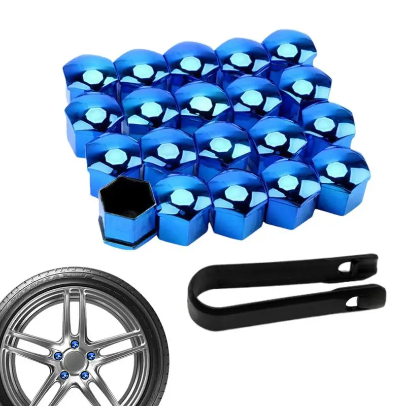 Nut Caps For Tires Lug Nut Covers Bolt Cover 20 Pcs Tire Nut Covers With Removal Tool Replacement Dust Cover 17mm 19mm 21mm Car