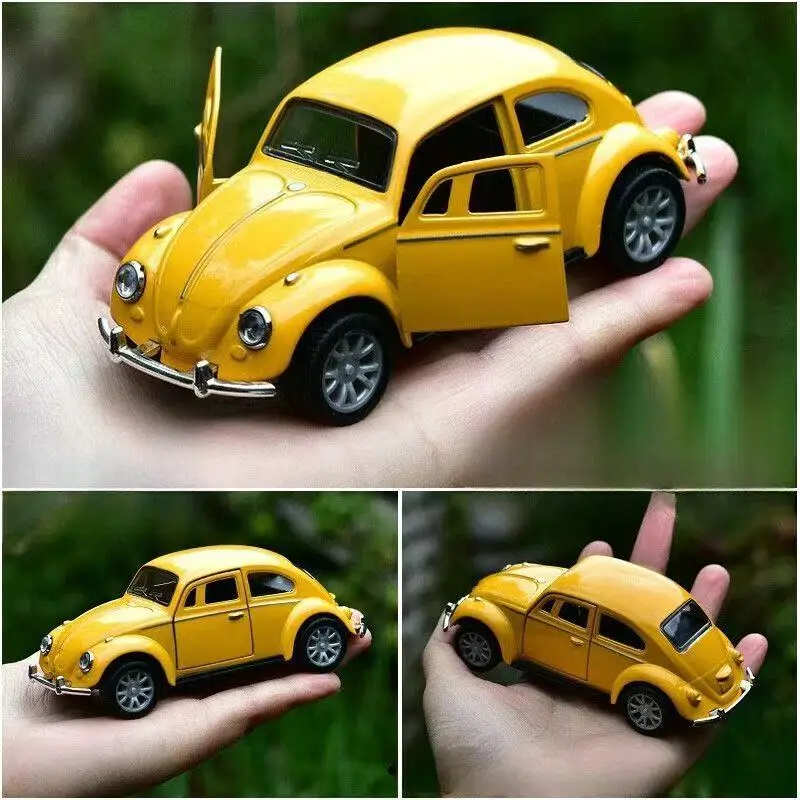 Makeda 1:36 escarabajo Diecast tirar hacia atrás modelo de coche juguete nuevo encantador Vintage para niños regalo decoración lindas figuritas miniaturas