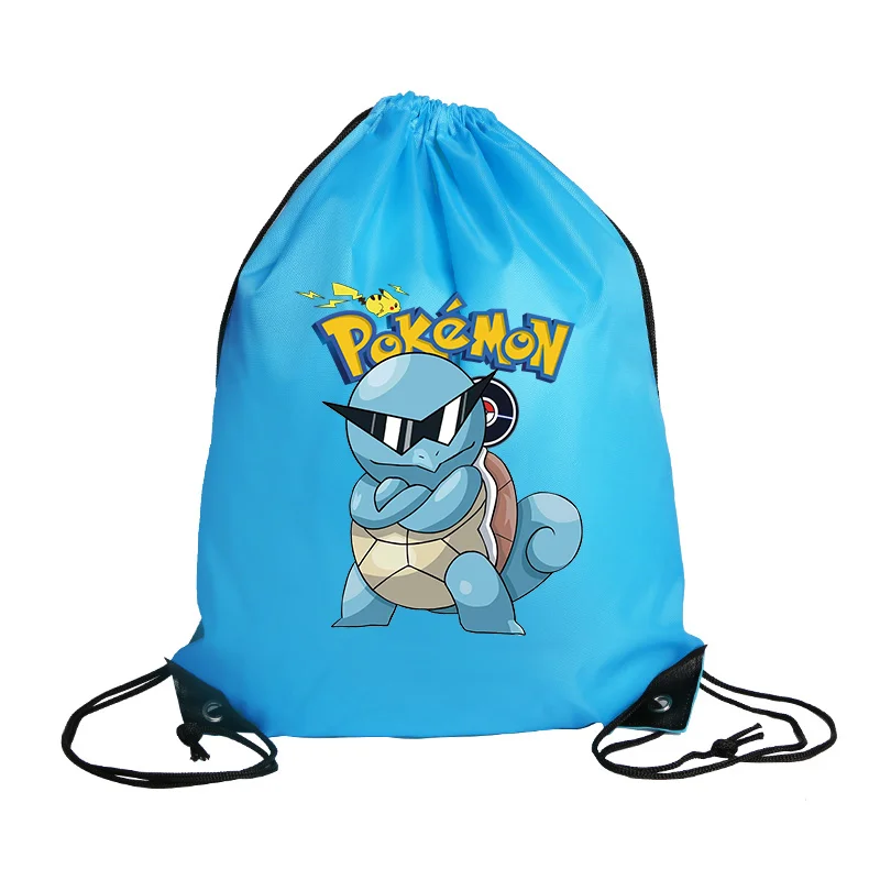 Pokemon Drawstring Bag Pikachu Polyester Storage Bag Game Anime Figure Backpackable Travel Bags Outdoor Hiking Bags Boys Gift