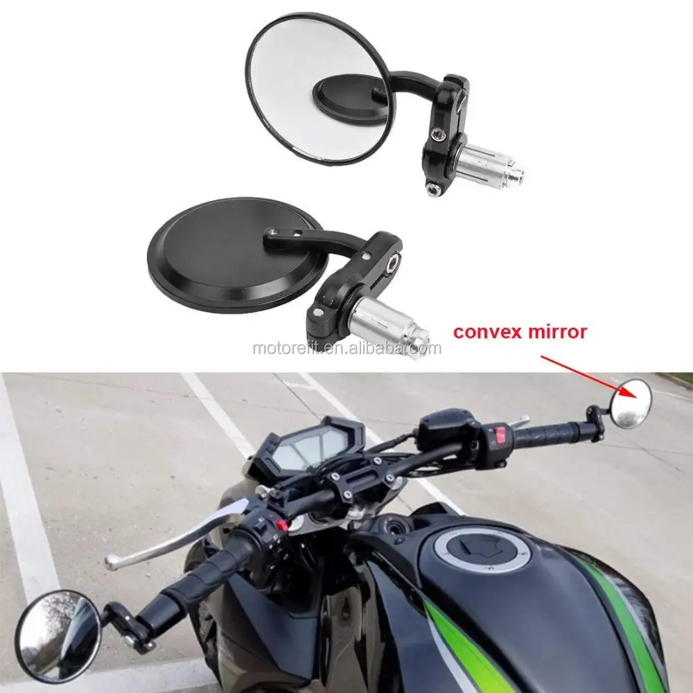 7/8 "المرايا نهاية المقود CNC دراجة نارية مرآة الرؤية الخلفية الجانبية ل مقهى المتسابق كلوبمان سبورتستر المروحية #3