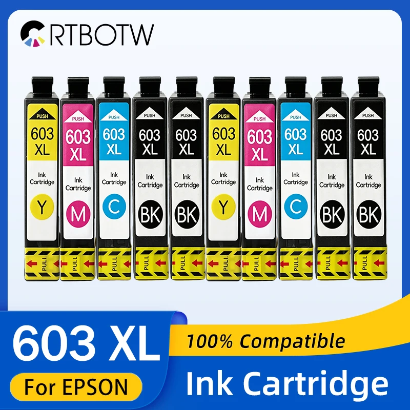 Cartucho de tinta 603XL para impressora Epson T603 T603XL T 603 Compatível WorkForce WF-2810DWF WF-2830DWF WF-2835DWF WF-2850DWF XL