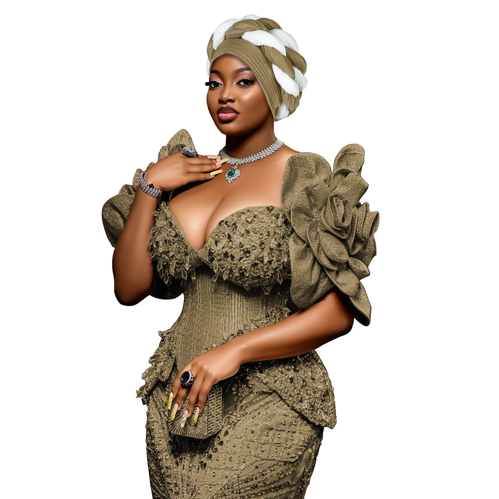 

Fashion African Headtie Twisted Braid Turban Cap for Women Head Wraps Nigeria Autogele Muslim Hat Wedding Party Evening Mujer