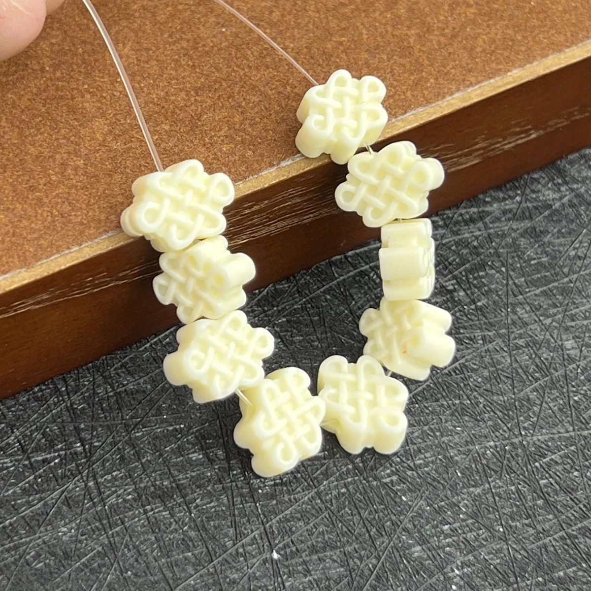 50pcs Synthetic Coral Pendants Through Hole Chinese Knot Charms For Jewelry Making DIY Necklace Bracelet Earrings Accessories