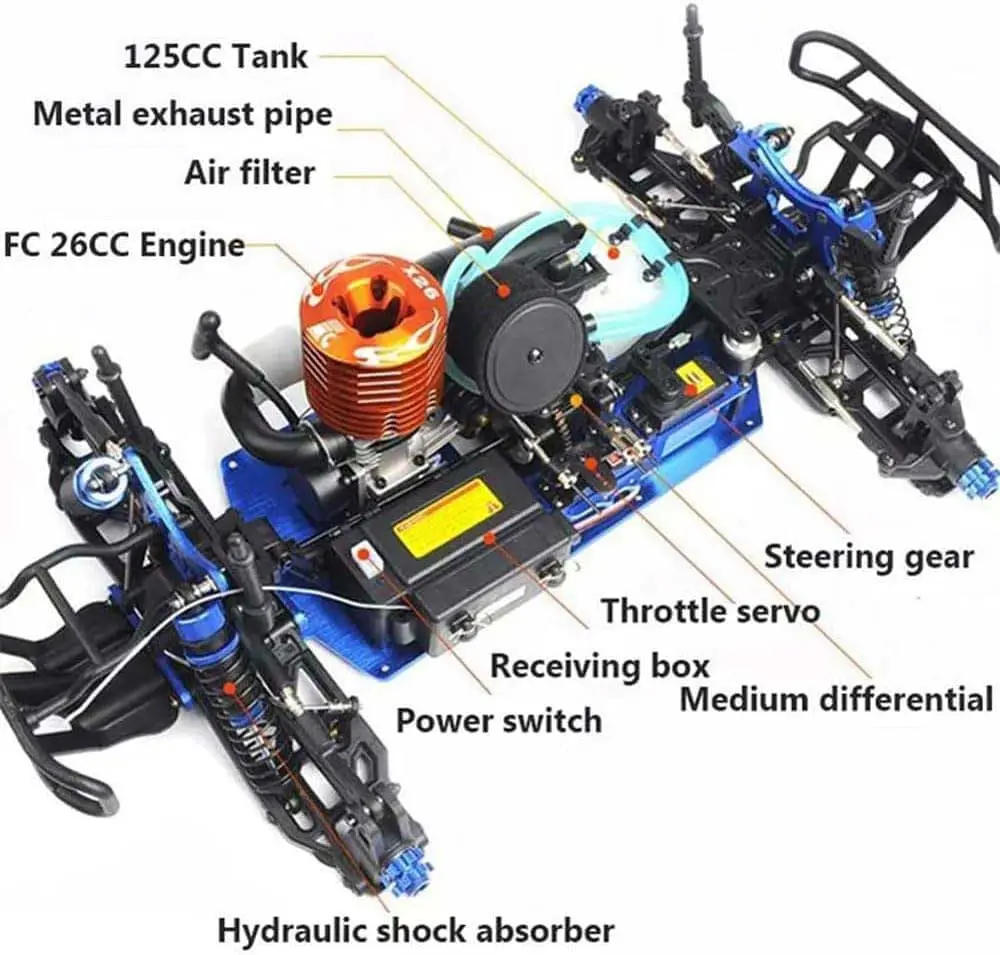 RC Car Grade Racing Car for Adult 90KM/H Buggy 4WD 26CXP Engine Rock Crawler RC Truck125CC Remote Control Vehicle