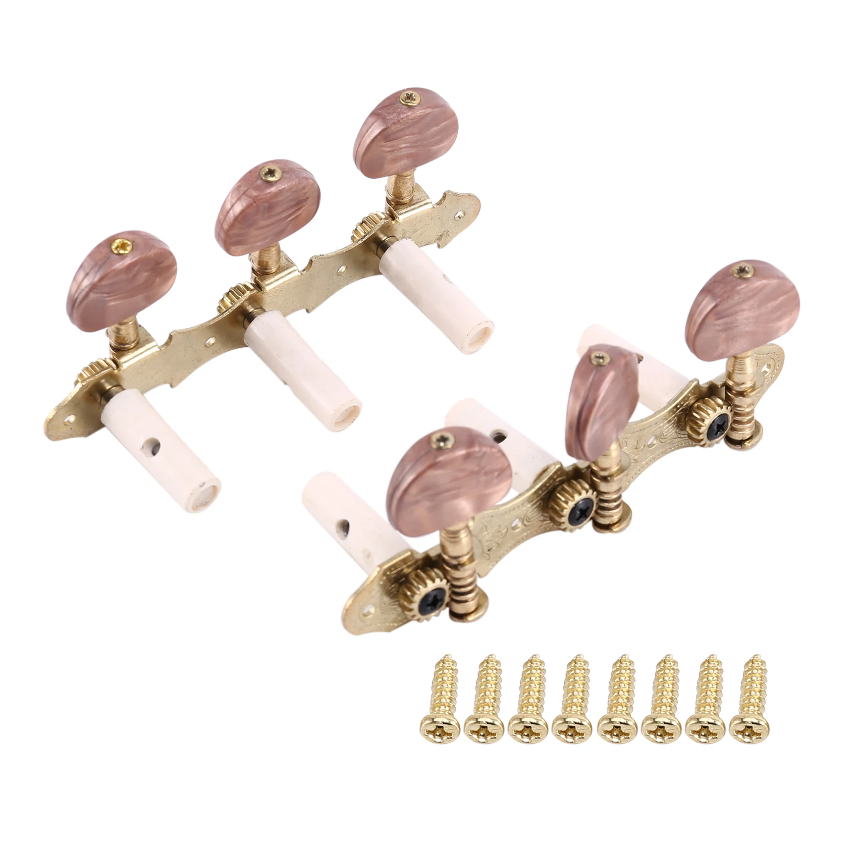 Left Right Classical Guitar String Tuning Pegs Machine Heads Tuners Keys 3L3R Professional Guitar Accessories,Red-Brown