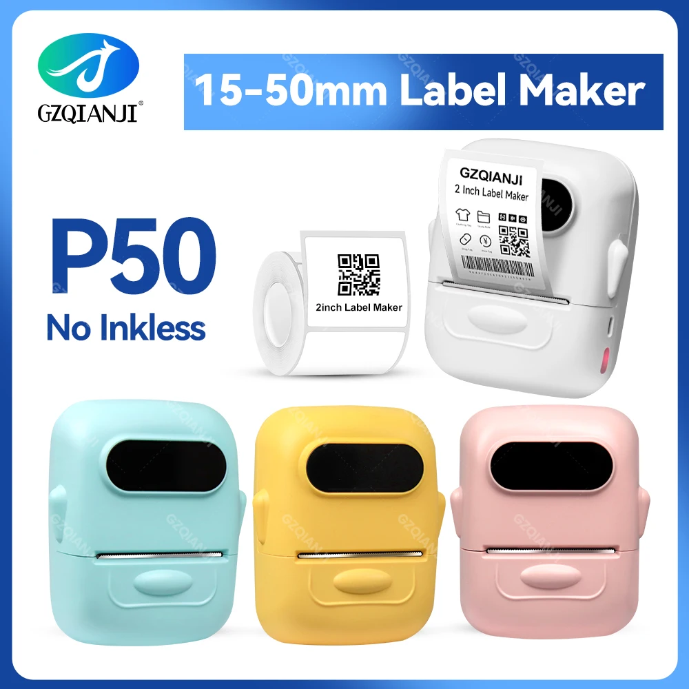 Marklife P50 Bluetooth Thermal Label Printer Barcode Sticker Paper Printer Self-adhesive Label Maker Labeling Portable Machine