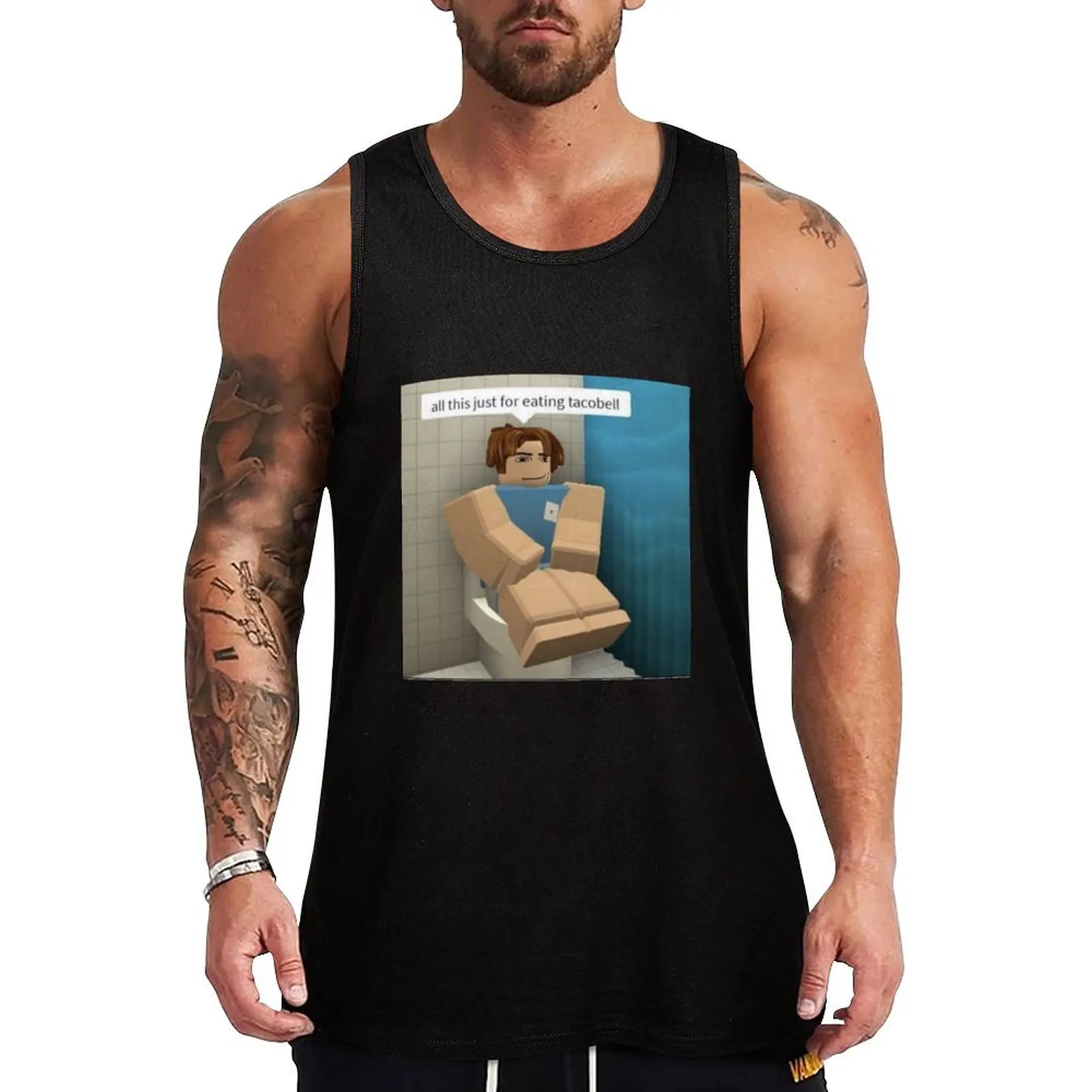 

all this just for eating tacobell Tank Top anime clothes vests for men mens clothing t-shirt gym man