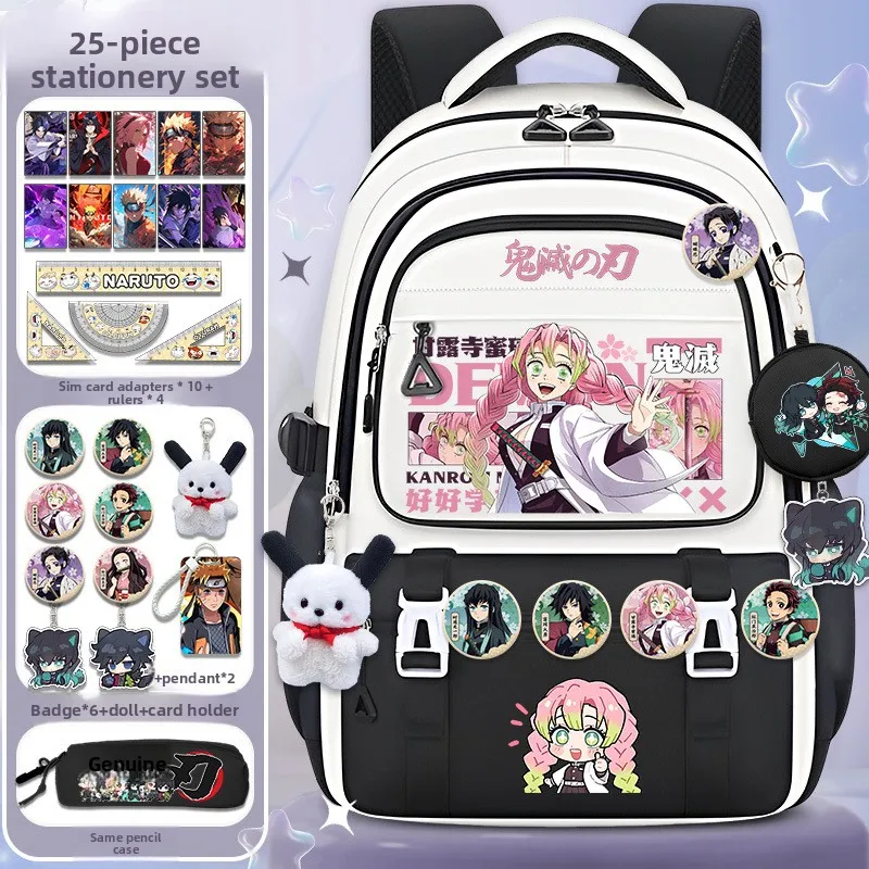 Demon Slayer Spine Protection Backpack For Boys And Girls Zenitsu Giyu Sabito Large Capacity Primary School Bag view 4
