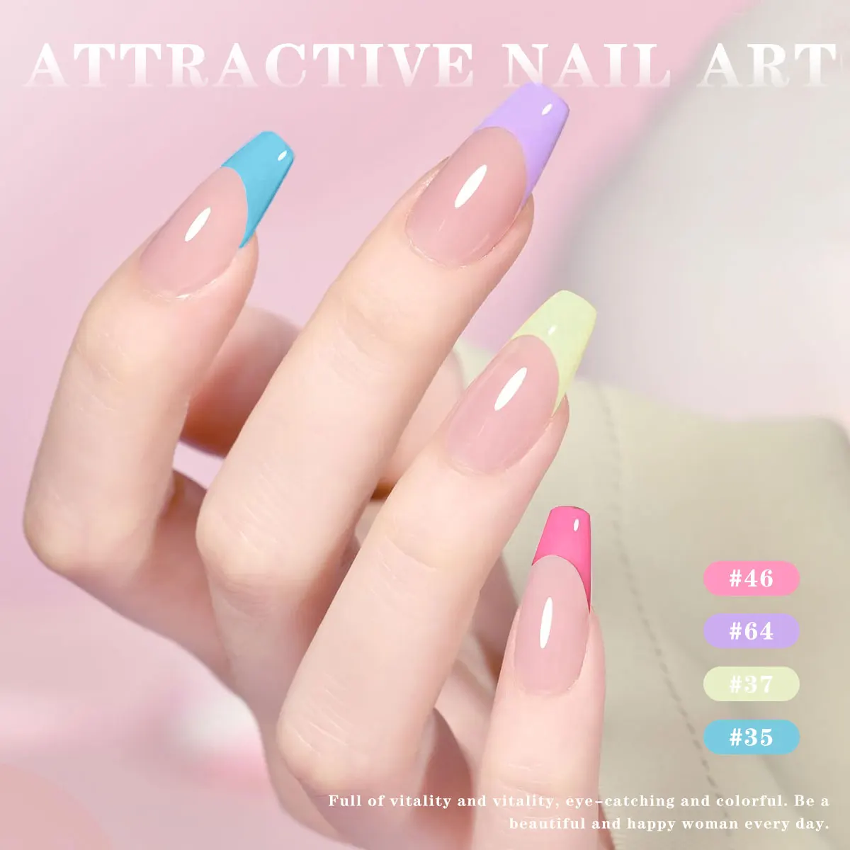 Hassleless Spring/Summer Macaron 6-Color Gel Nail Polish Set Features a Full Range of Popular Candy Colors: Peach Pink, Cream Ye