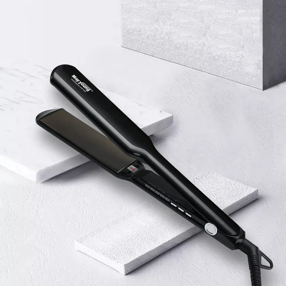 M524A Титановый утюжок с двойным напряжением и широким утюгом, профессиональные выпрямители для волос с регулируемой температурой, выпрямитель для волос для дома