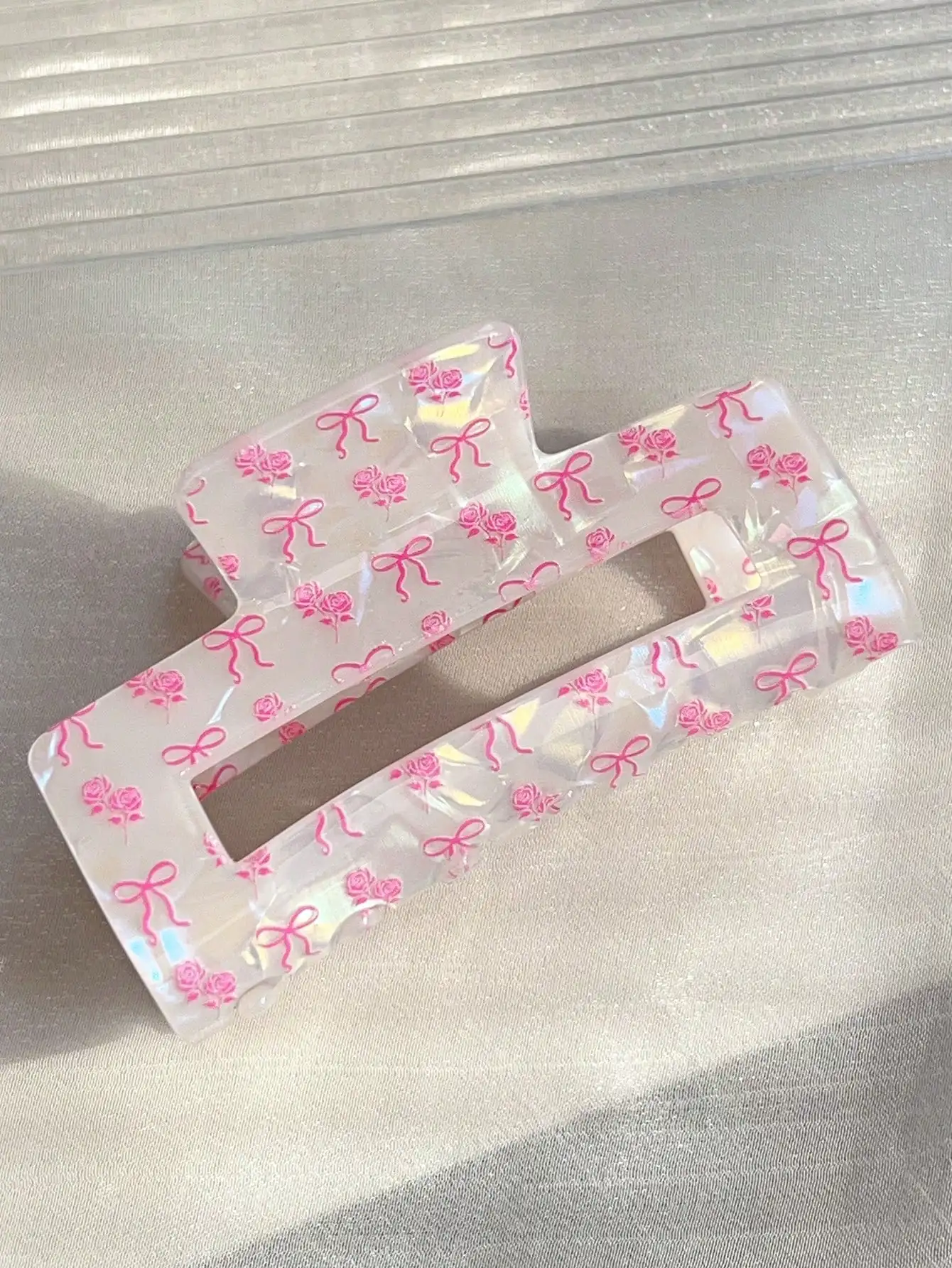 

Valentine's Day Colorful Acrylic Hair Claw Clip - Pink Heart Pattern Non-Slip Clip, Medium Size, Strong Hold, Suitable For Thick/Thin Hair Accessories Women Hair Clips Fashion Hair Clutch Casual Hair Jaw Clip Valentine's Day Accessories Gift Summer Outfit