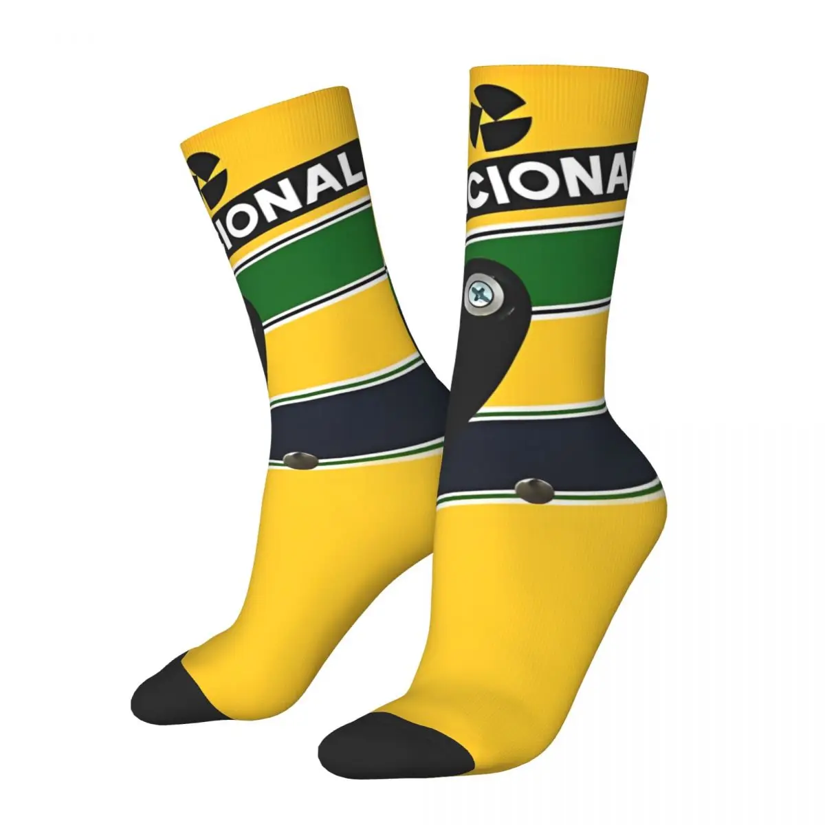 Senna Helmet Ayrton Socks Men Women Funny Happy Racing Cars Motorcycle Socks Harajuku Spring Summer Autumn Winter Socks Gifts