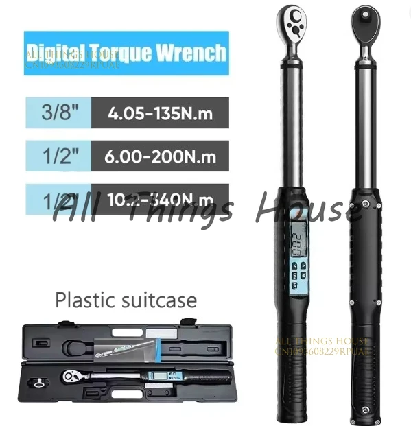 

Professional Digital Torque Wrench 1/2 "3/8" Bicycle Car Bicycle Repair Tool Data Saving Key Force Meter