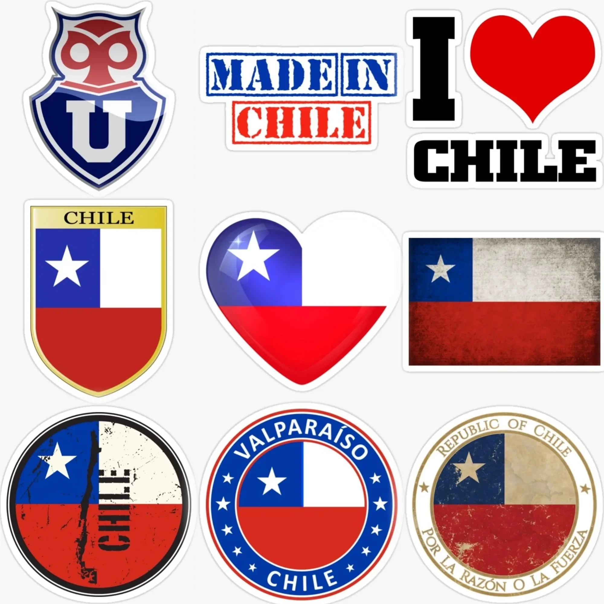 

Chile RCH Flag Map National Emblem Creative Sticker for Decorate Car Bicycle Truck Helmet Window Fridge Wall Decal Accessories