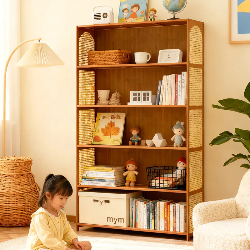 

Bookcase integrated against the wall Student household bookshelf Floor-to-ceiling shelf Living room storage Multi-layer locker