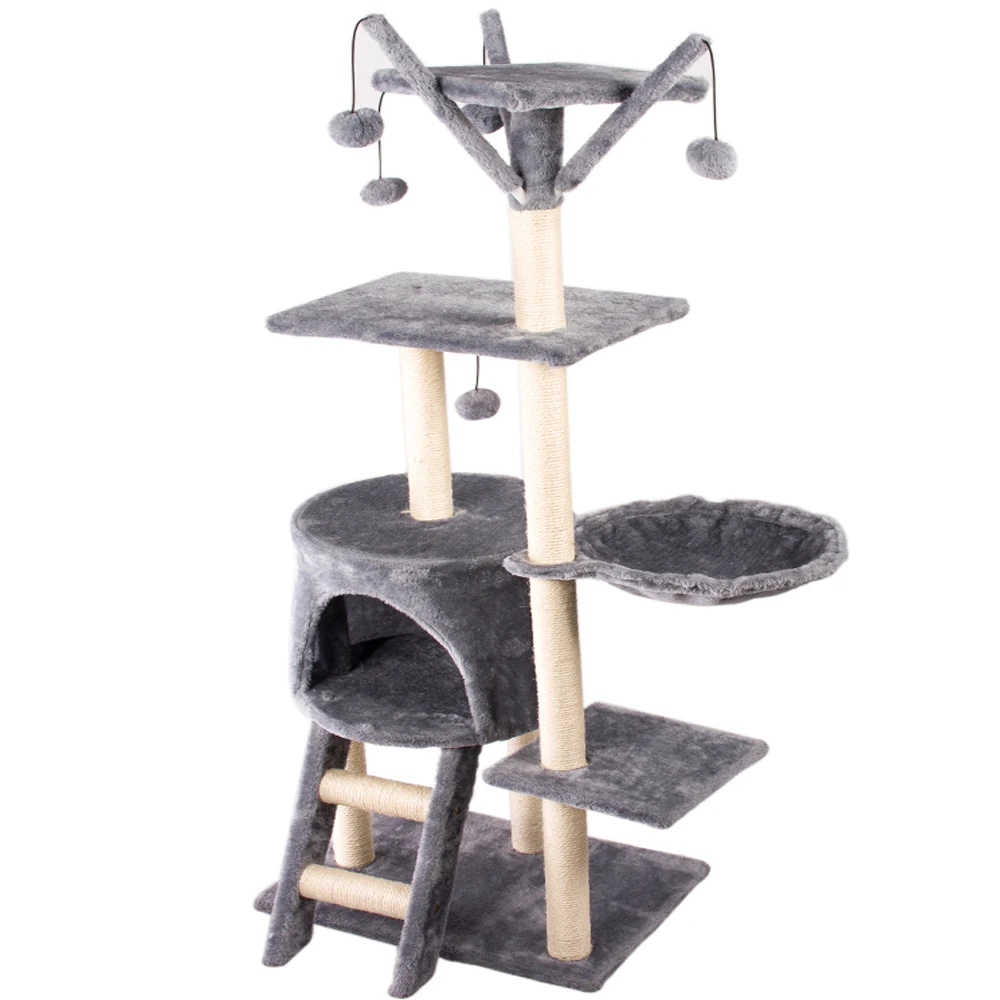 

China Customized Design Plush Wooden Pet Condo Tower Supplier Furniture Factory Toys Cat Scratcher Tree House Tower