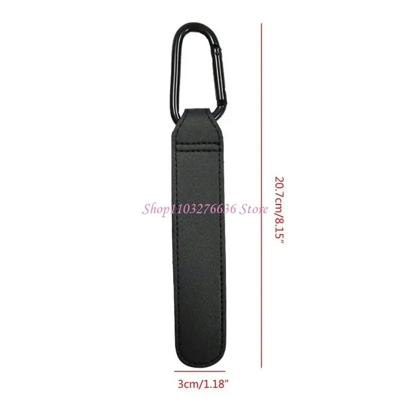 R6FD Adjustable PU Leather Baby Stroller Hooks Aluminum Alloy Carabiner for Trolleys