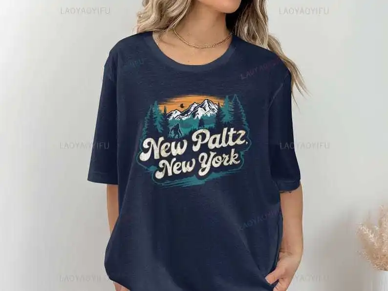 Vintage New Paltz New York T Shirt Retro Mountain Graphic Fashion Tee Adventure Travel Shirt Nature Lover Personalized Gift