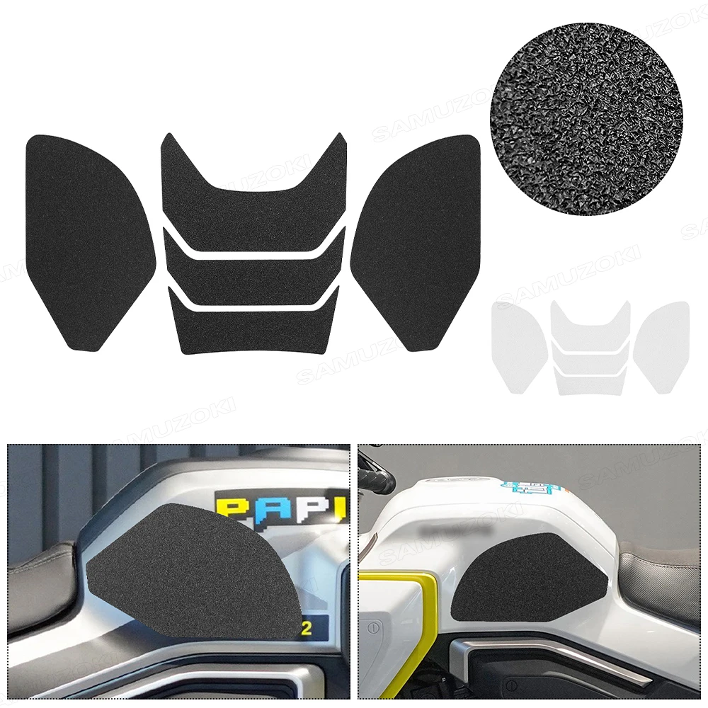 Suitable for CFMOTO PAPIO XO 2023 Up Anti-Skid Fuel Tank Pad Protector Sticker PVC Black Transparent Color