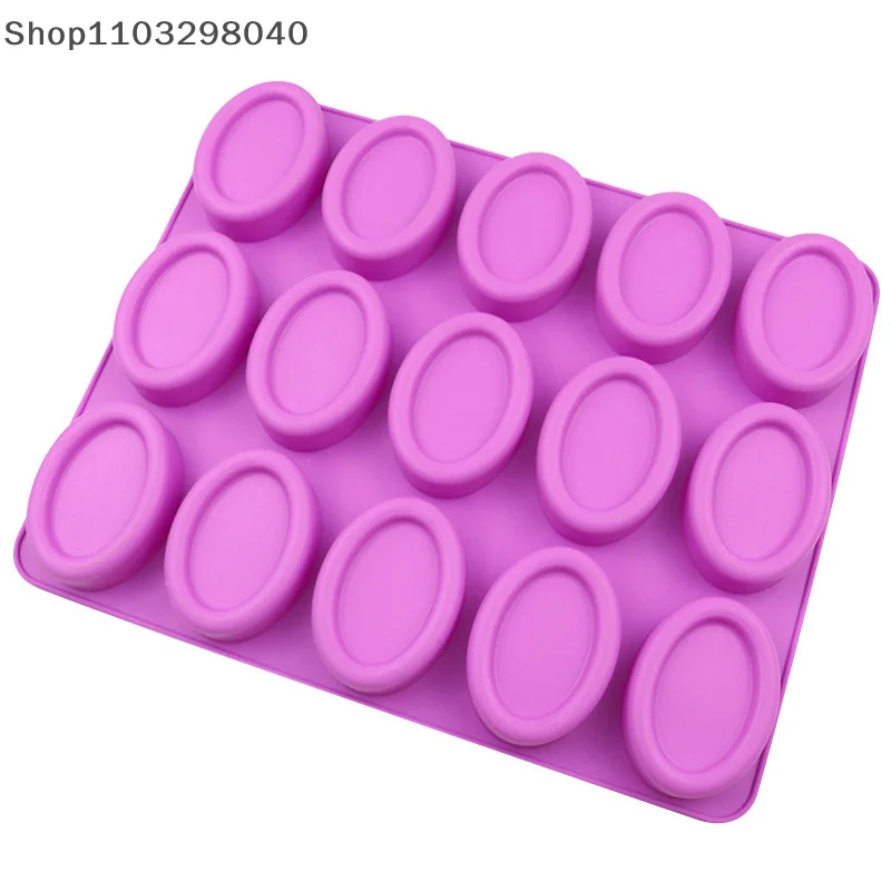 15-Cavity Silicone Soap Mold, Oval DIY Tool For Handmade Soap, Chocolate, Cake – Ideal Birthday Gift