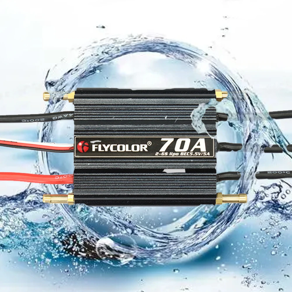 Controlador de velocidad ESC Flycolor 150A 120A 90A 70A 50A soporte ESC sin escobillas 2-6S Lipo BEC 5,5 V/5A para barco RC F21267/71F