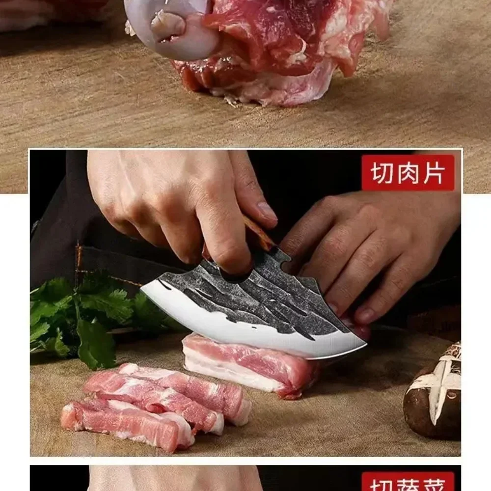 Pick Bones Dedicated Knife Stainless Steel Forged Knife Meat Cleaver Boning Knife with Bottle Opener Portable Pocket Knife