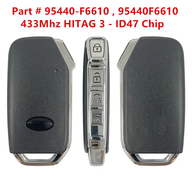 

KEYECU Replacement Smart Proximity Remote Key FOB 4Button 433MHz ID47 Chip for 2020 - 2021 KIA CADENZA 95440-F6610