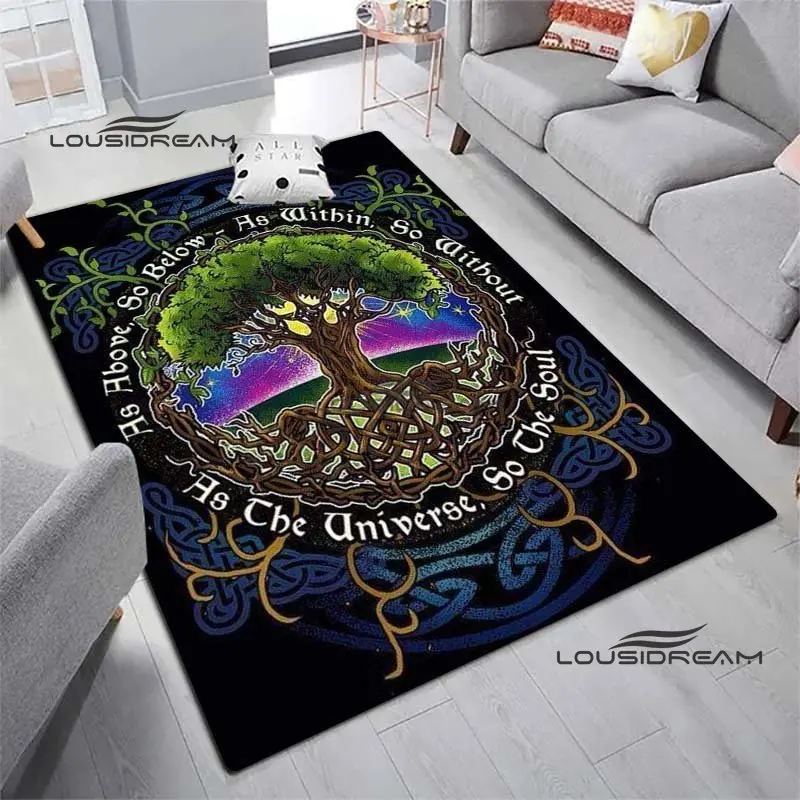 Nordic Viking Tree of Life Carpets and Rug Yggdrasil Carpet Floor Mat Living Room Bedroom Decorate Large Area Carpet Kids Room