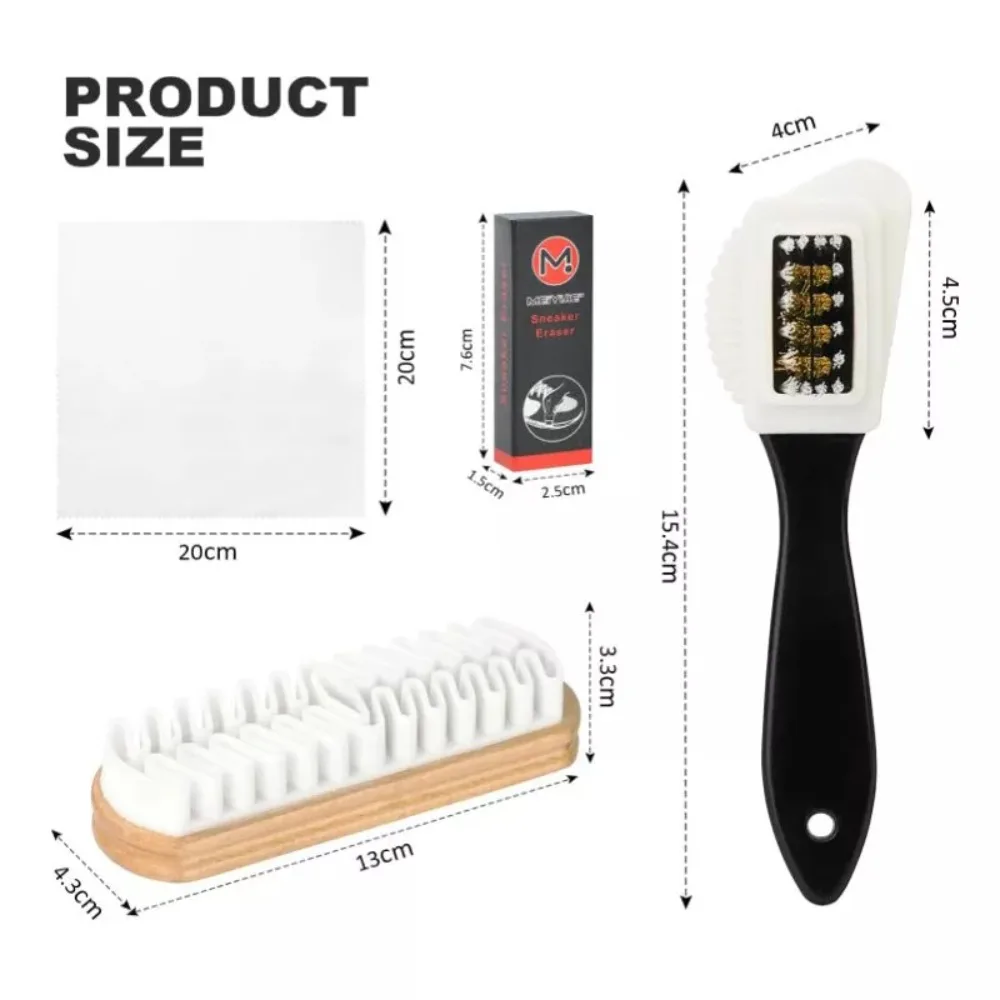 Kit de escova de camurça para remoção de manchas, 4 unidades, com ferramenta de limpeza de borracha, uso doméstico, kit de escovas nubuck, botas, pano de limpeza para sapatos