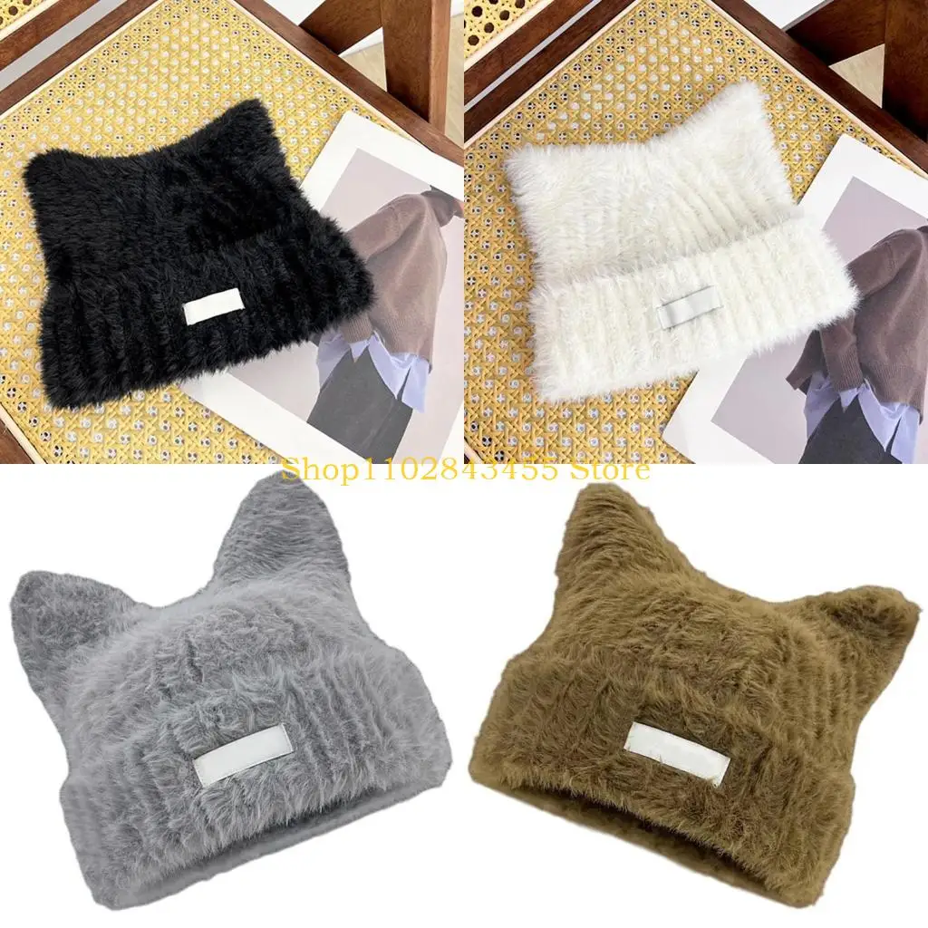 

49MC Изысканные шапки унисекс, уличная пушистая зимняя шапка, переносная шапка ручной работы, растягивающаяся для разных головы