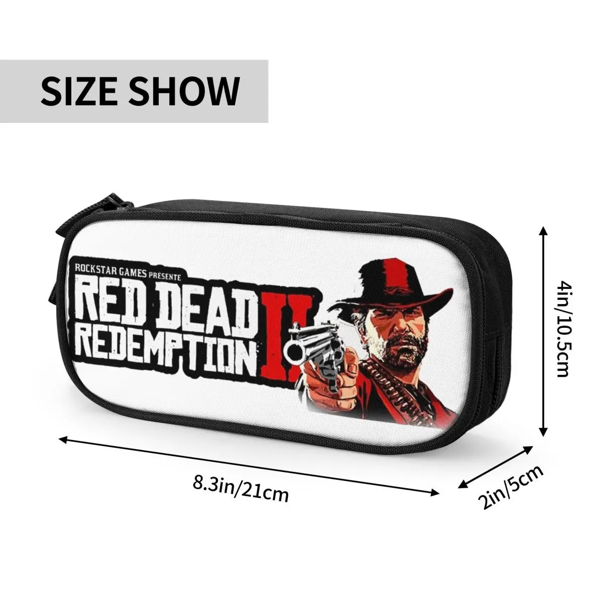 Imagem -03 - Red Dead Redemptions Estojo de Jogo de Ação Lápis Pen Box Kids Grande Capacidade Bags Acessórios Escolares Zipper para Estudantes Novo