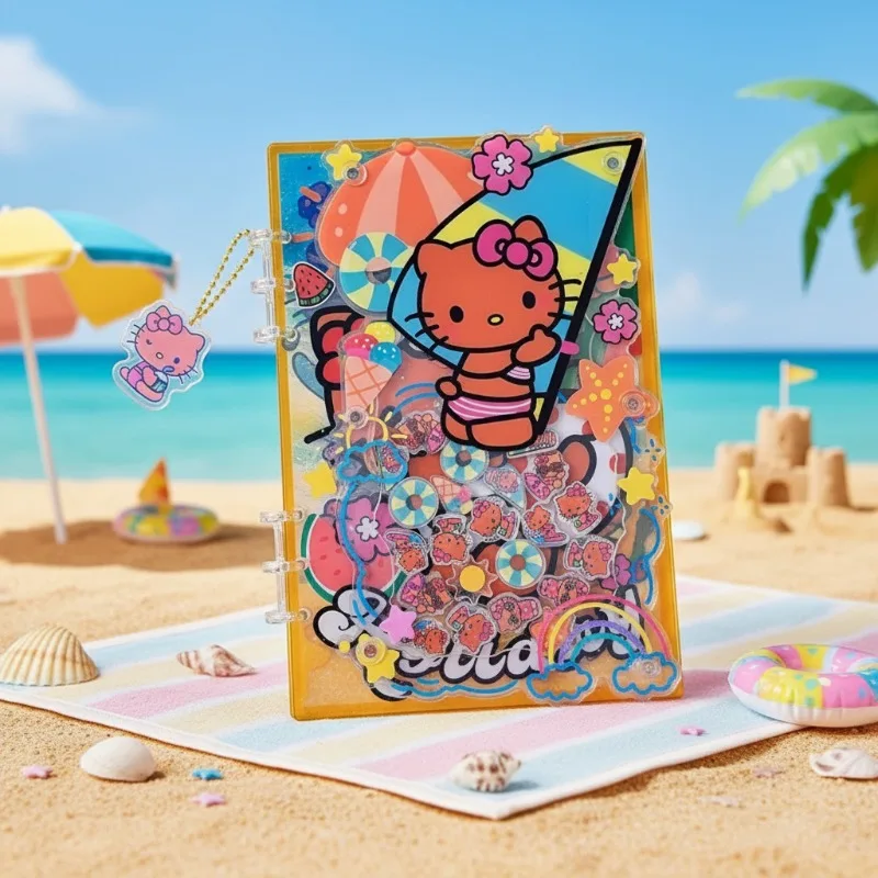 Acrylic Shaker Notebook A5 A7 Beach KT Creative Cute Diary Scrapbook Collectible Stationery Loose-leaf Book Gift for Friend view 3