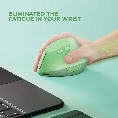 Imagen 2 del producto Ratón inalámbrico recargable 2,4 USB silencioso clic ratones verticales para portátiles tabletas teléfonos Macbooks PC