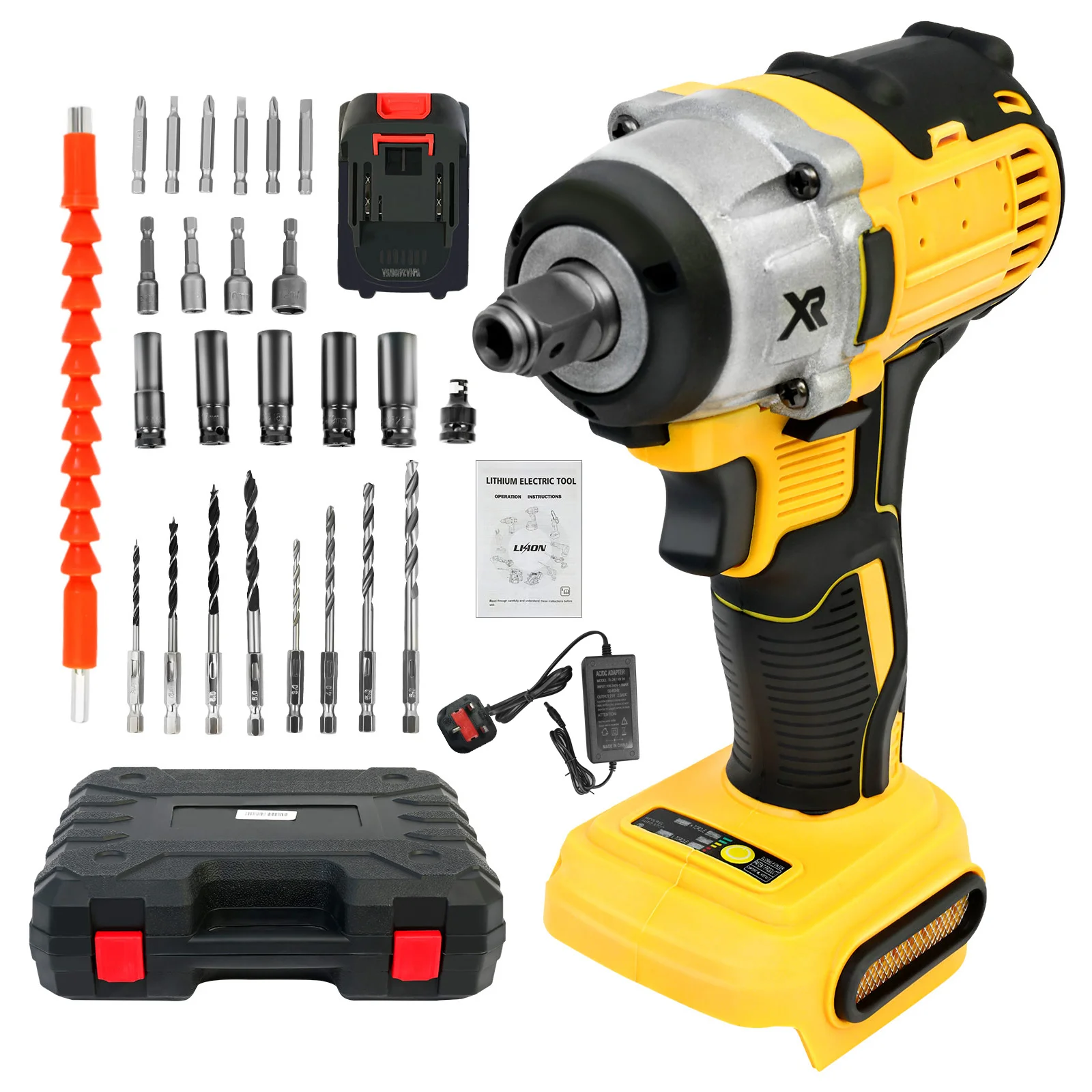 

Cordless Impact Wrench 1/2" 20V Screwdriver Drill Tools Brushless Motor Torque 280 ft-lbs (380N.m) with 3.0Ah Battery Charger