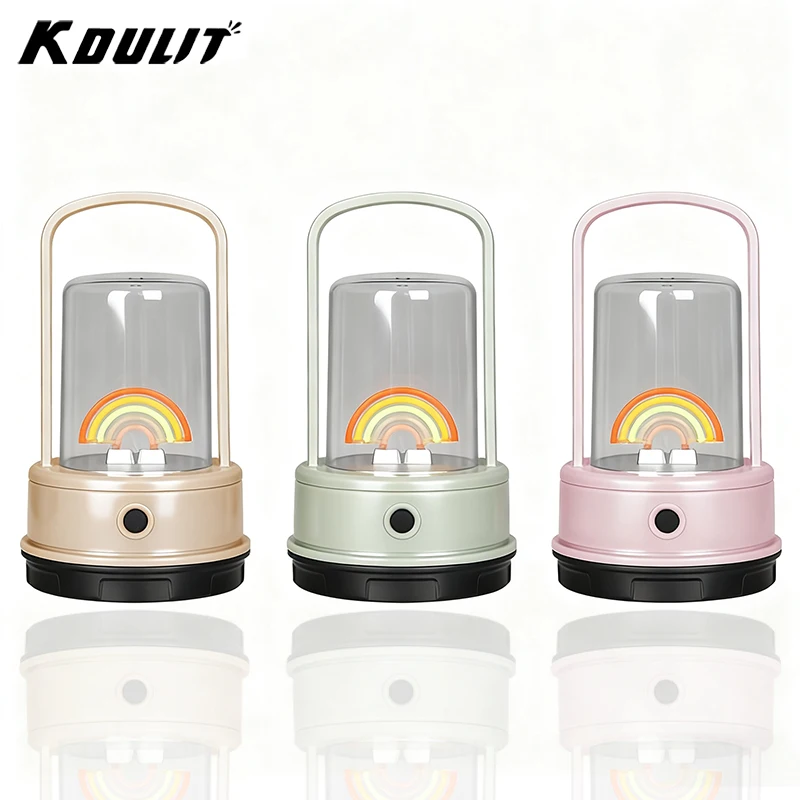 1pc Rechargeable LED Night Light, Rainbow Table Lamp & Bedside Decor with 4 Modes, USB Atmosphere Lantern for Bedroom Home Decor