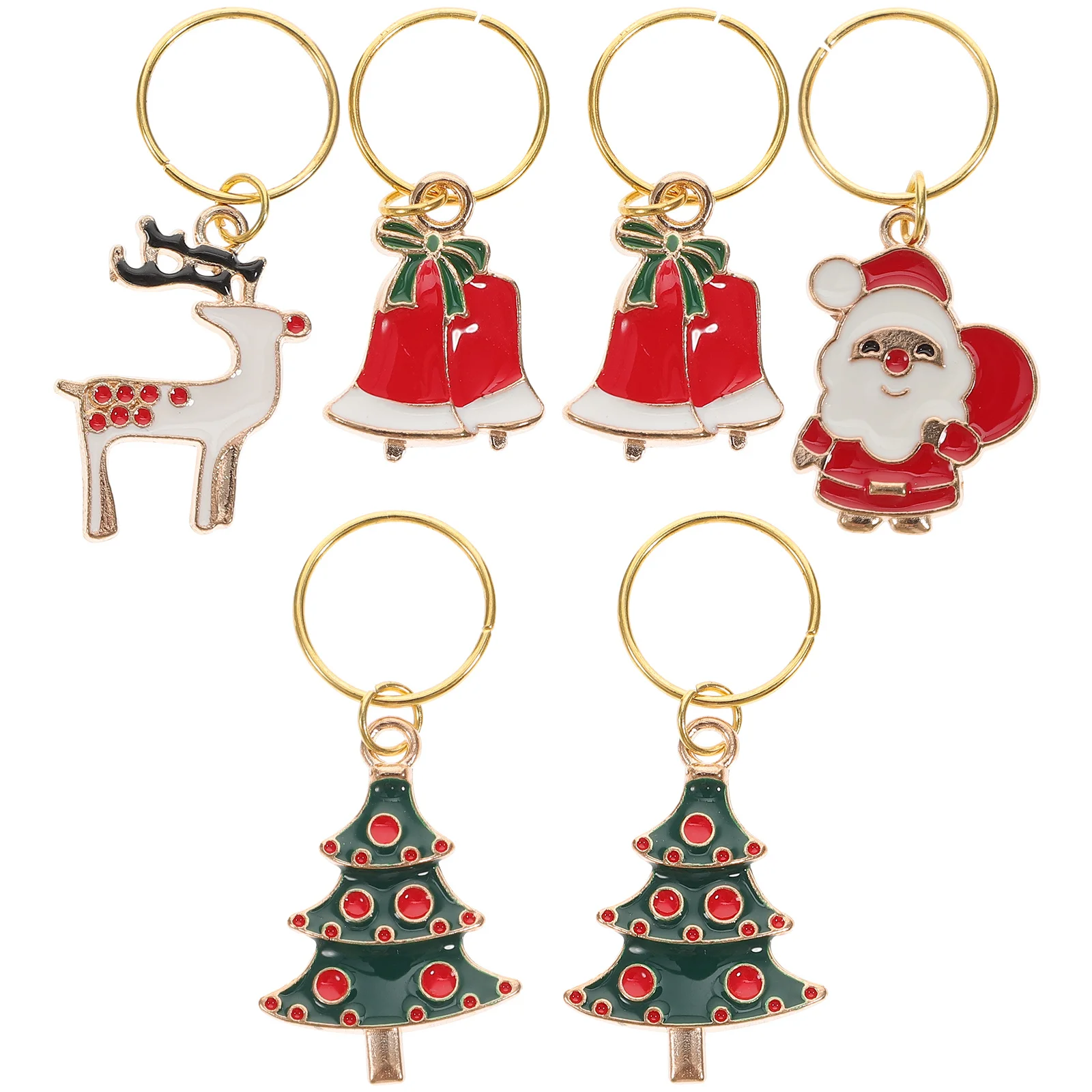 6-delige thematring kerstversiering tafelglastags voor drankjesringen logo feest