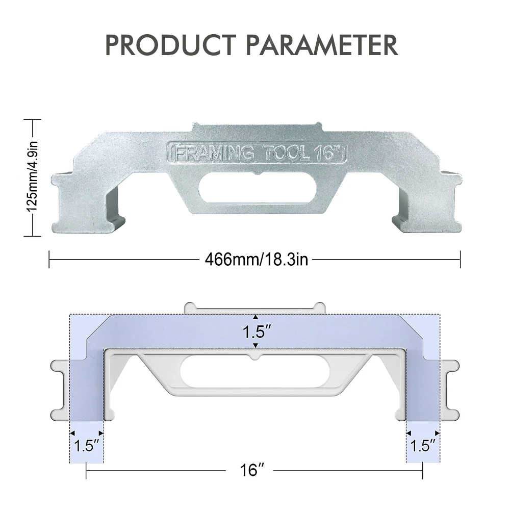 Imagem -06 - Alumínio Wall Stud Layout Tool Medição Precisa Enquadramento Espaçamento Posicionamento Jig Elenco 16