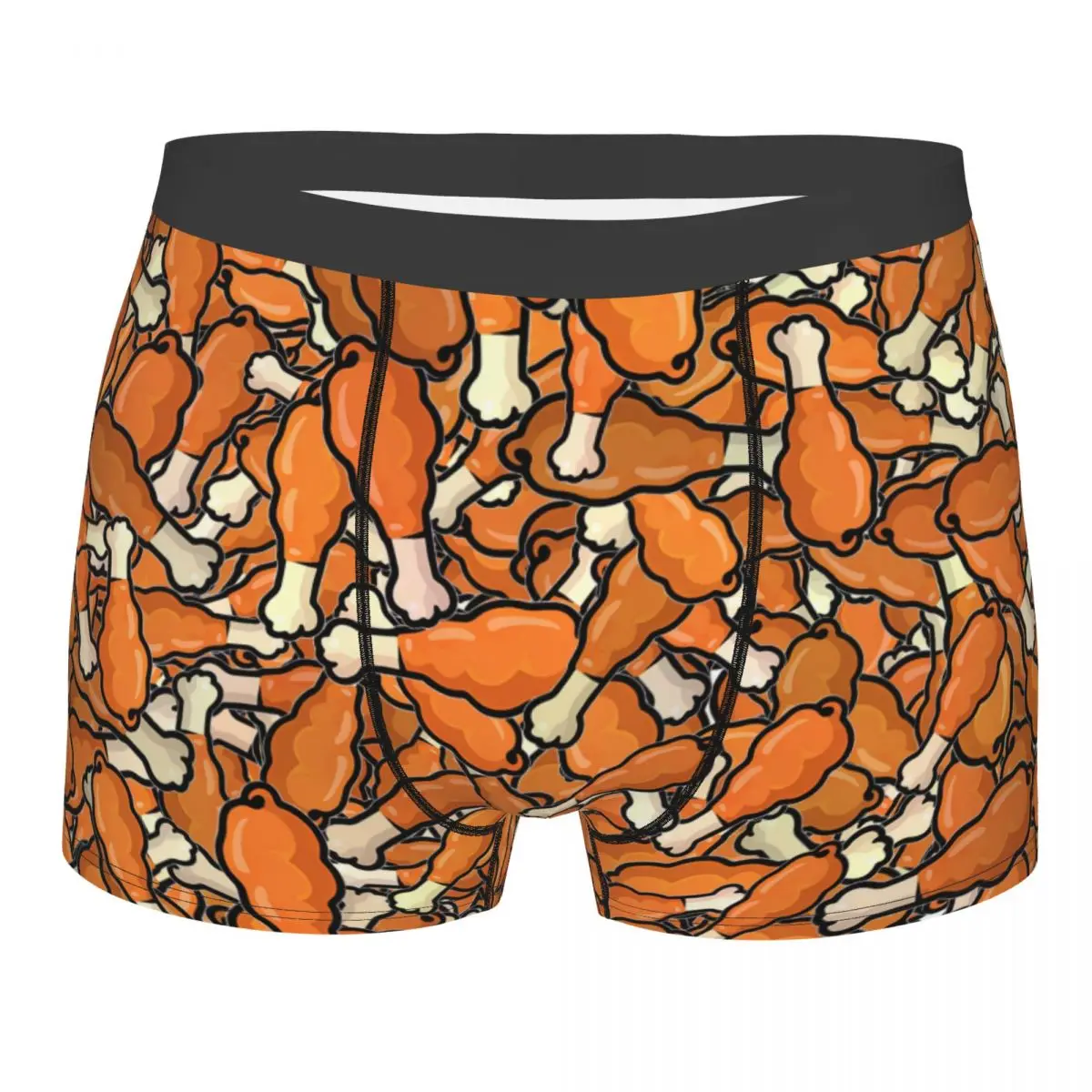 Chicken Drumsticks Pattern Boxer Shorts Birthday Gift For Husband 3D Print Men Underwear Panties Briefs Breathable Underpants