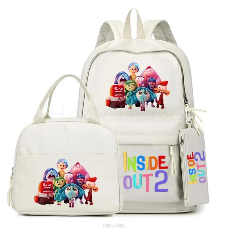 New Inside Out2 Backpacks Girls Women Cute School Bags For Student Teens Girls Pockets Mochilas Kawaii Women Laptop Backpack Set