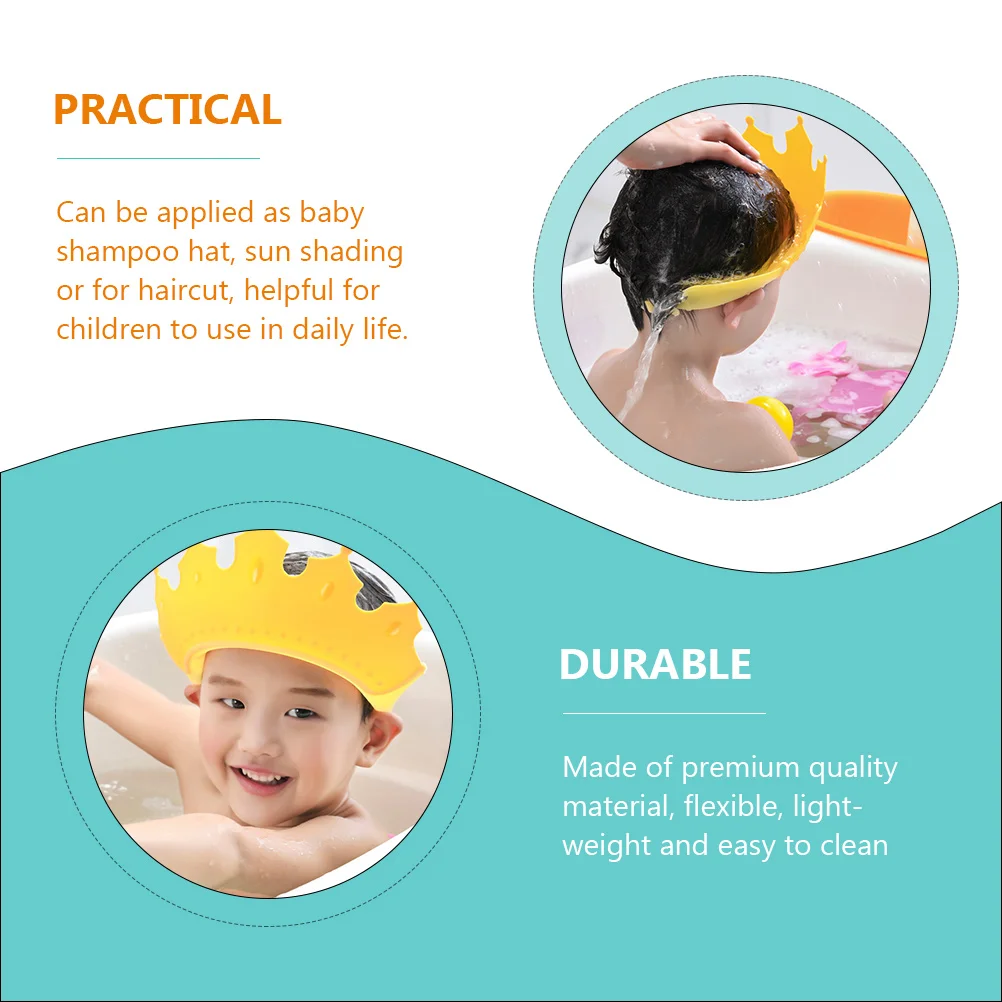 قطعتان من قبعات استحمام الطفل المصنوعة من السيليكون لحماية الاستحمام، أغطية رأس شامبو قابلة للتعديل للأطفال الصغار #1