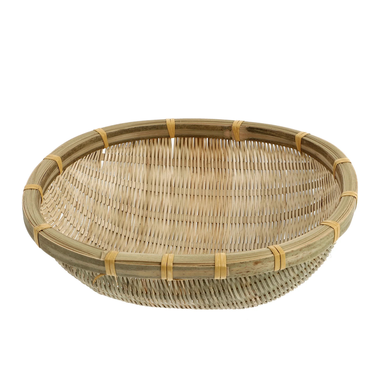 

Bamboo Sieve Rice Basket Woven Fruit Vegetable Cover Dustpan Storage Box Handmade Food Tray Kitchen Bar Supplies Rustic