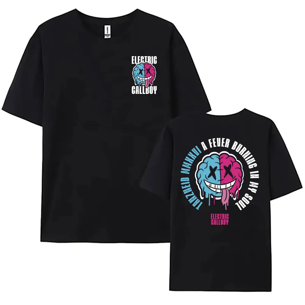Smile Soul Brain Shirt Rock Band ELECTRIC CALLBOY T-shirt Summer Cotton Short Sleeve Female Tshirts Casual Unisex Streetwear Tee