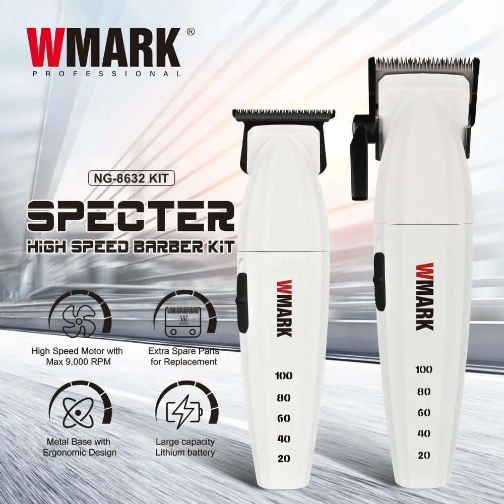 WMARK NG-8632 Hair Clipper Trimmer Set Professional 9000 RPM