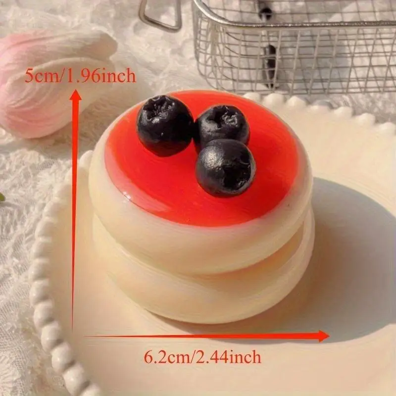 Strawberry and Blueberry Cake Squeezing Toy - Soft TPR with Realistic Design, Perfect Gift for Slow Rebound Texture/Birthday/Chr